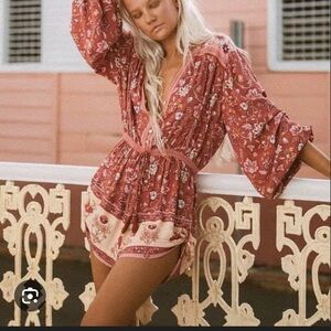 SPELL Portobello Romper in Wine
